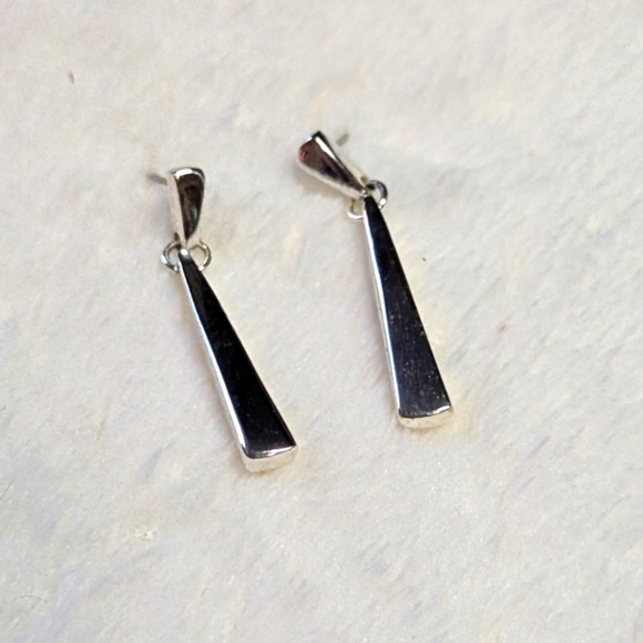 Vintage Napier Silvertone Drop Pierced Earrings - Picture 8 of 8